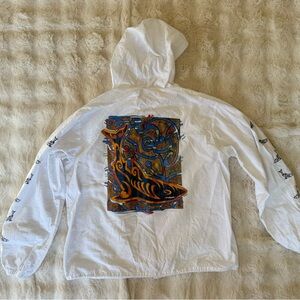 Vintage White Jacket with Colorful Shark Design Venice Florida